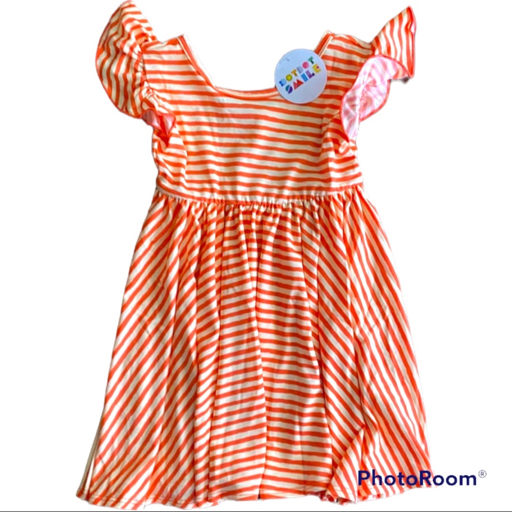 NWT DotDotSmile toddler dress size 2t orange stripes